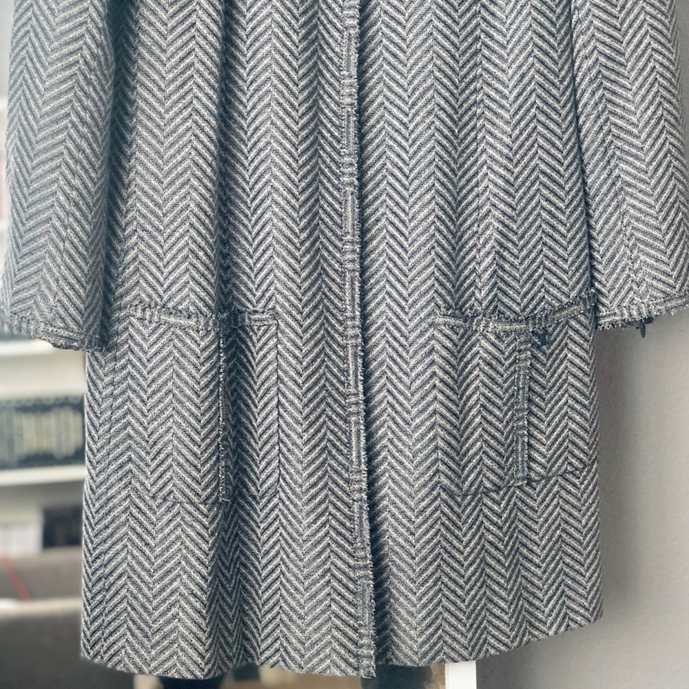 HP! 🎉 CHANEL Blue Tweed Jacket Mid-length Coat FR 36 - Picture 4 of 11